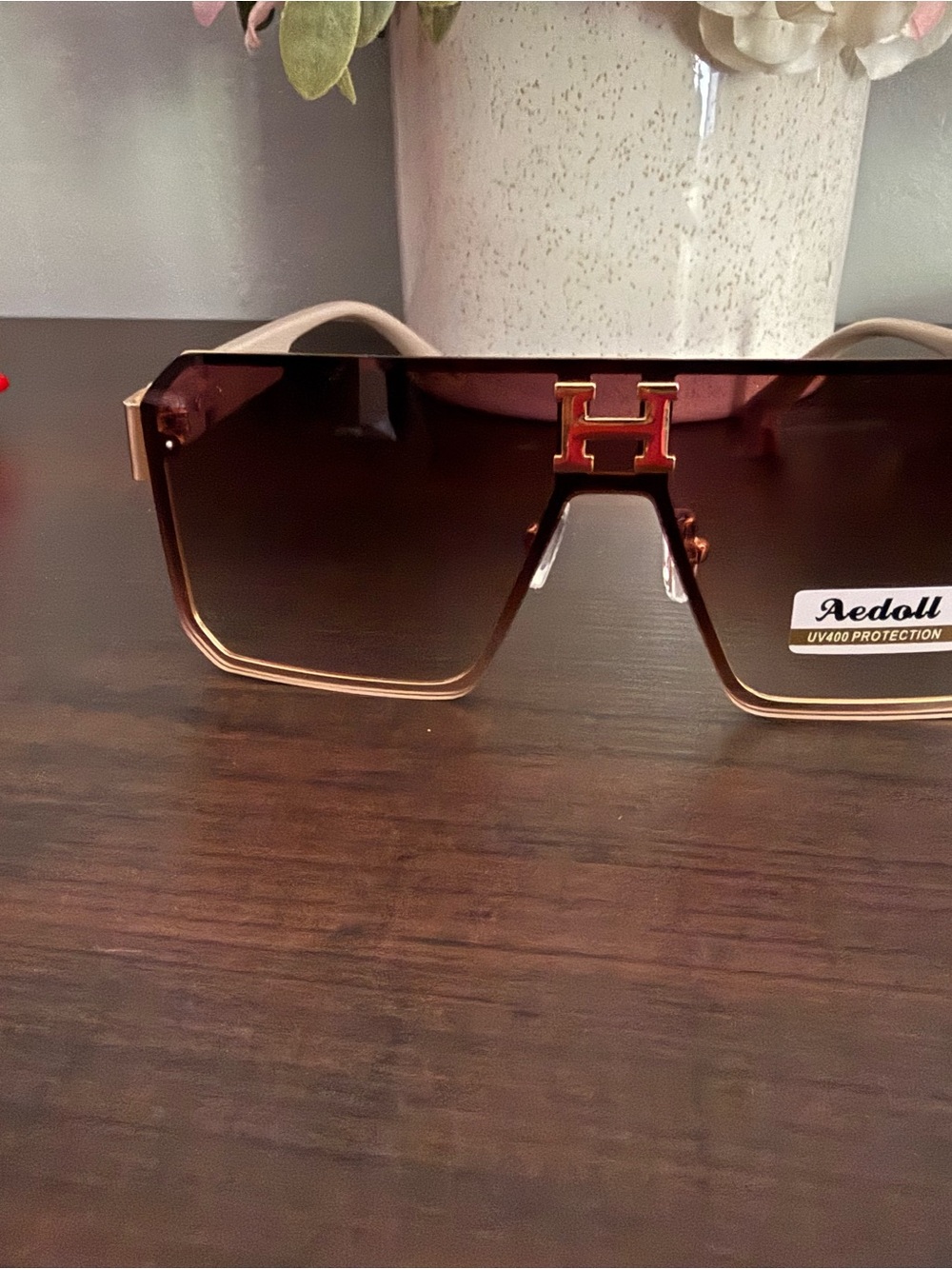 H-Logo Shield Sunglasses - Brown Gradient